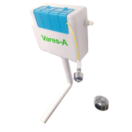 VaresA Toilet Side Feed Concealed Cistern Pack Chrome Button - Supplied with 500mm x 15mm compression Flexi Hose
