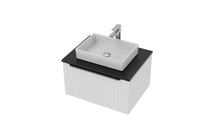 Load image into Gallery viewer, Vigo Fluted 600mm 1 Draw Wall Hung Bathroom Vanity Unit &amp; Colour Countertop - Matt White
