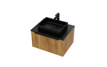 Load image into Gallery viewer, Vigo Fluted 600mm 1 Draw Wall Hung Bathroom Vanity Unit &amp; Colour Countertop - Driftwood Oak
