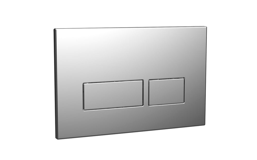 WC Flush Plate for Wall Hung Toilets - Square Button - Chrome
