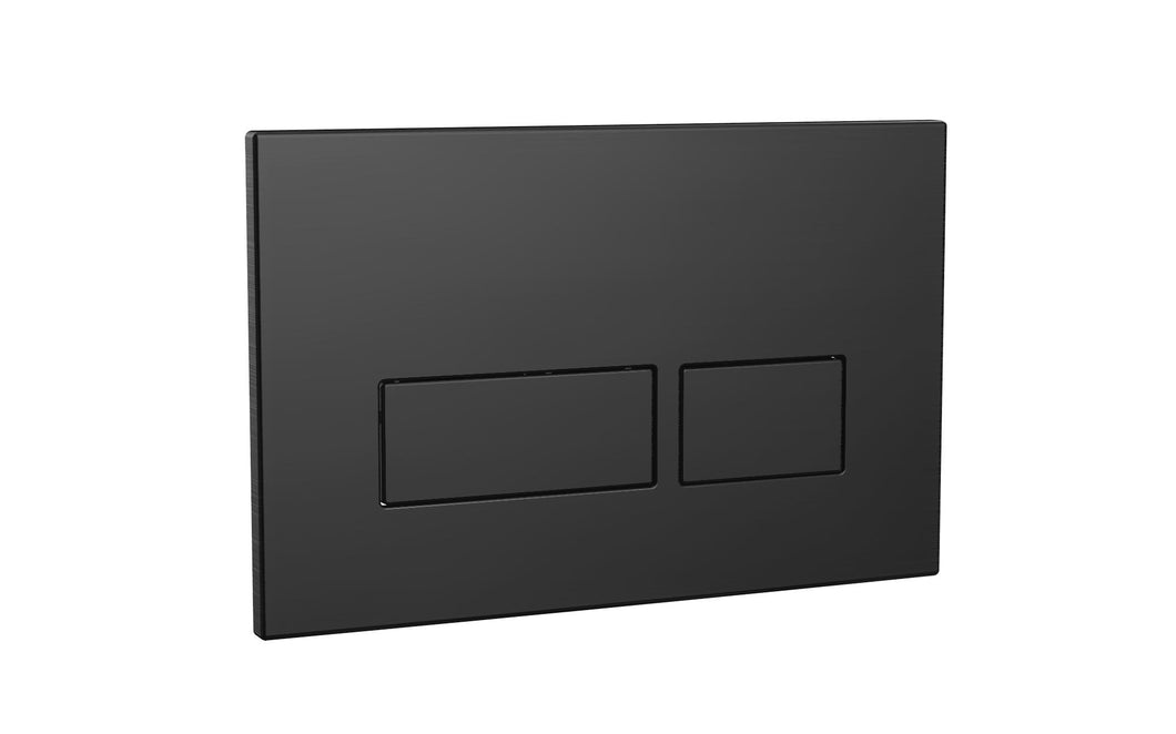 WC Flush Plate for Wall Hung Toilets - Square Button - Black