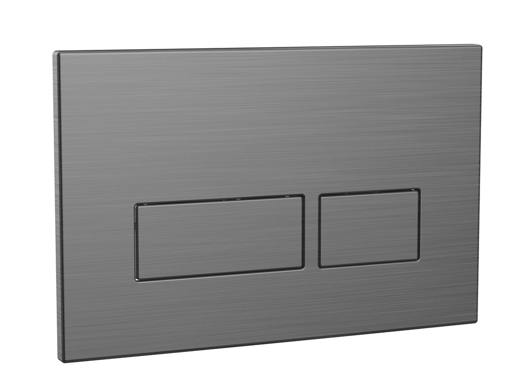 WC Flush Plate for Wall Hung Toilets - Square Button - Gunmetal