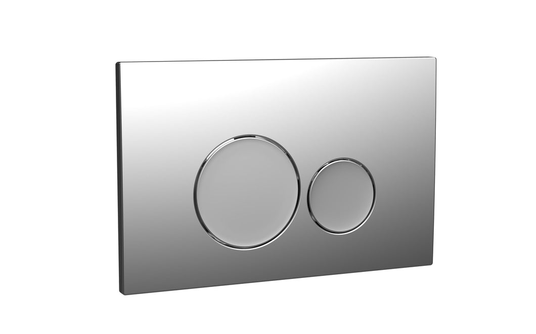 WC Flush Plate for Wall Hung Toilets - Round Button - Chrome