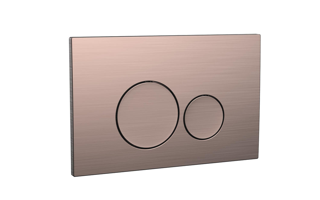 WC Flush Plate for Wall Hung Toilets - Round Button - Brushed Bronze