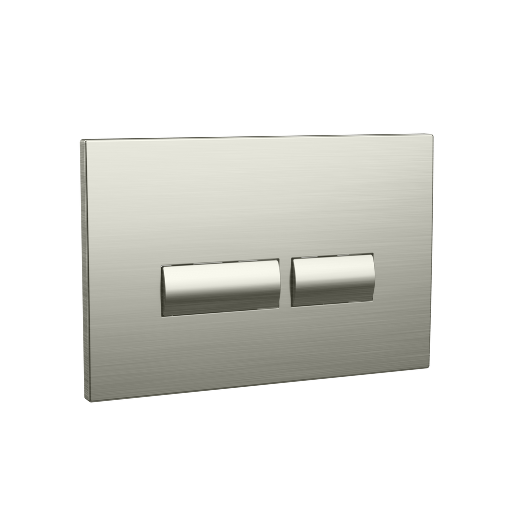 WC Flush Plate for Wall Hung Toilets - Square Button - Brushed Nickel