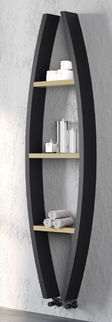 Krad Winnipeg Bathroom 1600 x 500mm Aluminium Towel Radiator - Textured Black  Btu4727