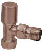 Modern Angled Radiator Valves (Pair) - Brushed Bronze