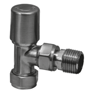 Modern Angled Radiator Valves (Pair) - Gunmetal