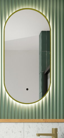 Aubrey LED Mirror Brass 400 × 800mm - Brass