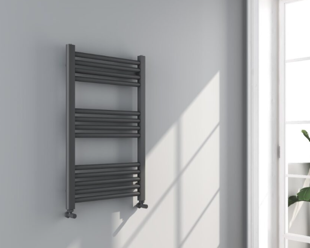 VaresA Dropp Bathroom 25mm Towel Warmers/Valves 1200 x 500mm BTU's 1807 - Gunmetal