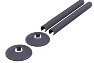 Vares-A 200mm Radiator Pipe Tail 18mm Covers with Cover - Anthracite Grey