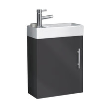 Load image into Gallery viewer, Lanza 400mm Slimline Wall Mounted Vanity &amp; Basin - Anthracite - Optional Black Handle
