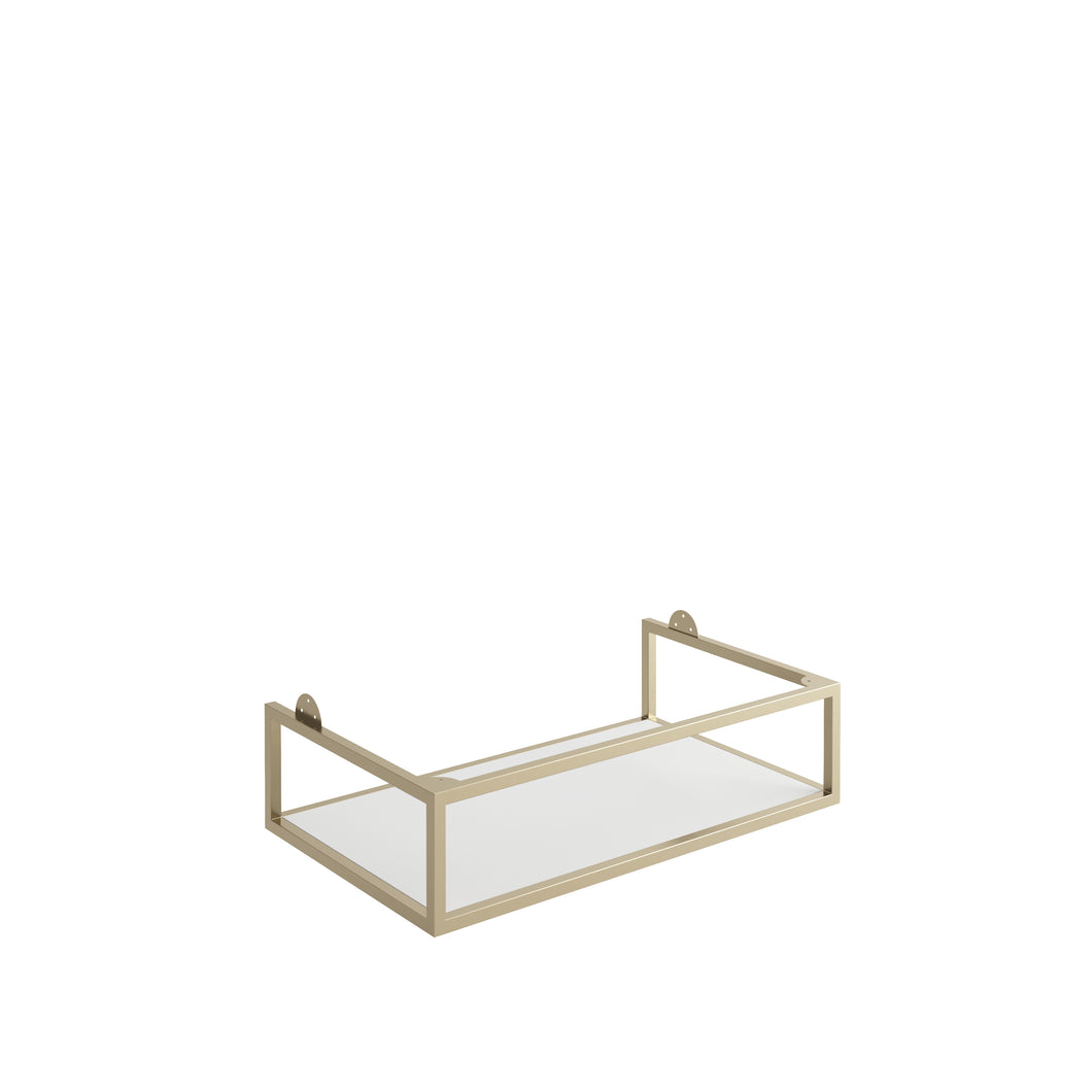 Ambience - Chevron - Brushed Brass Frame with Shelf 800mm for Bathroom Vanity