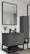 Load image into Gallery viewer, Scudo Ambience 600mm Wall Hung LED Cabinet Vanity, Basin, Mirror, Frame &amp; Tallboy - Matt Grey
