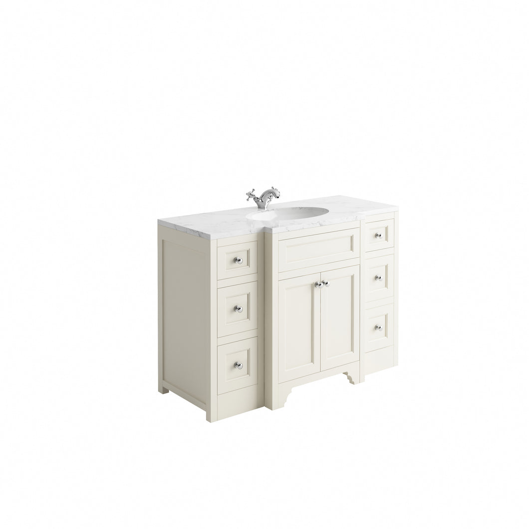 Freshwater Ley 120cm Traditional Bathroom Furniture Floor Undermount Drawer Vanity Cabinet  - Almond