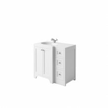 Load image into Gallery viewer, Freshwater Wick 90cm White Undermount Basin Traditional Bathroom Furniture LEFT Handed Drawer Vanity Cabinet - Artic White
