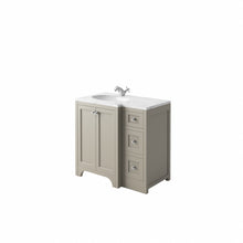 Load image into Gallery viewer, Freshwater Wick 90cm White Undermount Basin Traditional Bathroom Furniture LEFT or RIGHT Handed Drawer Vanity Cabinet - Light Grey
