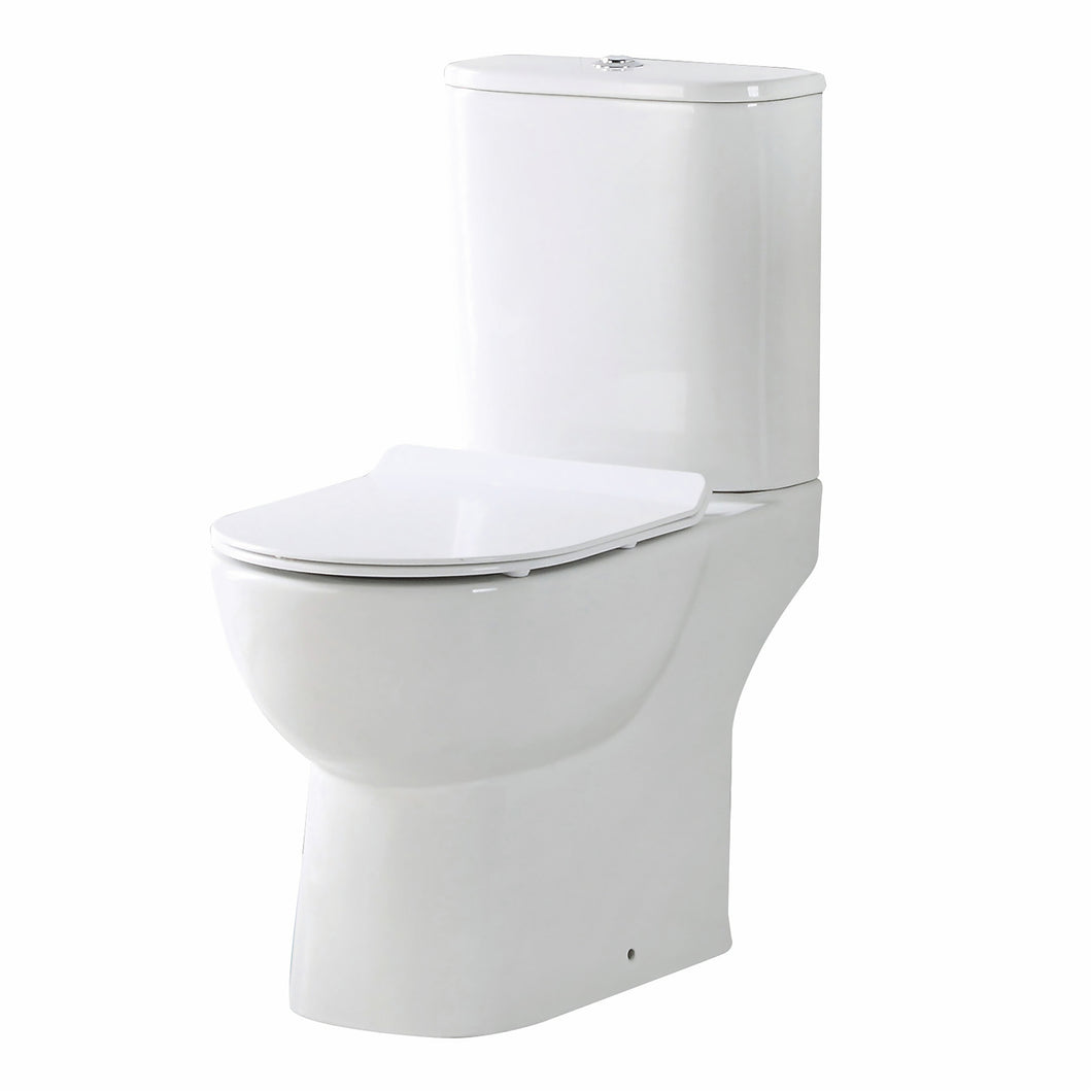 Belini Close Couple Rimless Toilet with Soft Close Slim Seat - Open Back