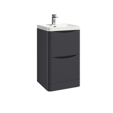 Load image into Gallery viewer, Scudo Bella Handless 500 Floor Cabinet with Basin. 2 Drawer Soft Close - Matt Grey
