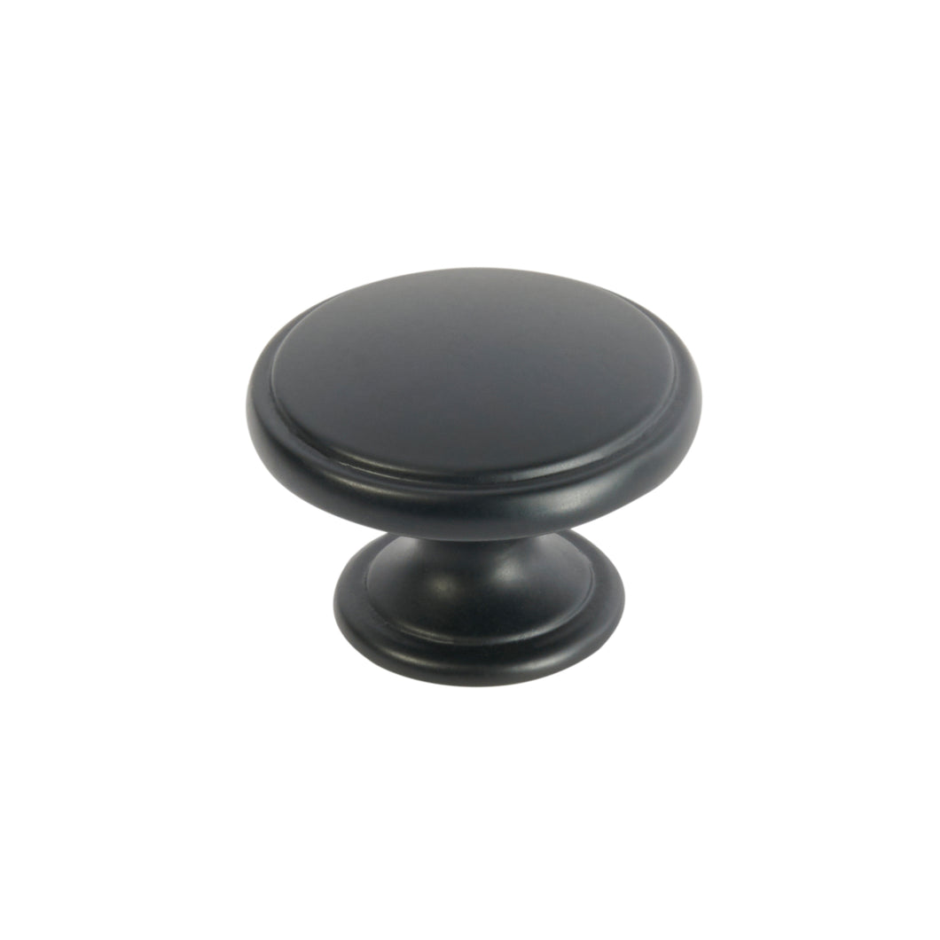 Vares-A  Round Knob Bathroom Furniture Handles - 32mm Black