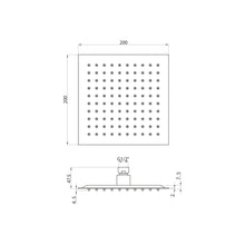 Load image into Gallery viewer, Black Square Shower Head 200mm
