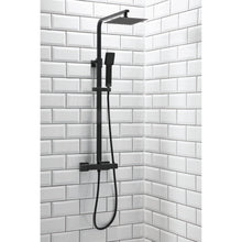 Load image into Gallery viewer, Scudo Lunar Black Bathroom Square Exposed Shower with Rigid Riser &amp; Handset &amp; Free Fast Fixing Kit
