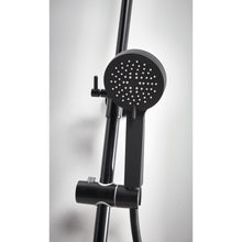 Load image into Gallery viewer, Vares-A Noire Black Bathroom Round Exposed Shower with Rigid Riser &amp; Handset
