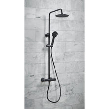 Load image into Gallery viewer, Scudo Middleton Black Bathroom Round Exposed Shower with Rigid Riser &amp; Handset &amp; Free Fast Fixing Kit
