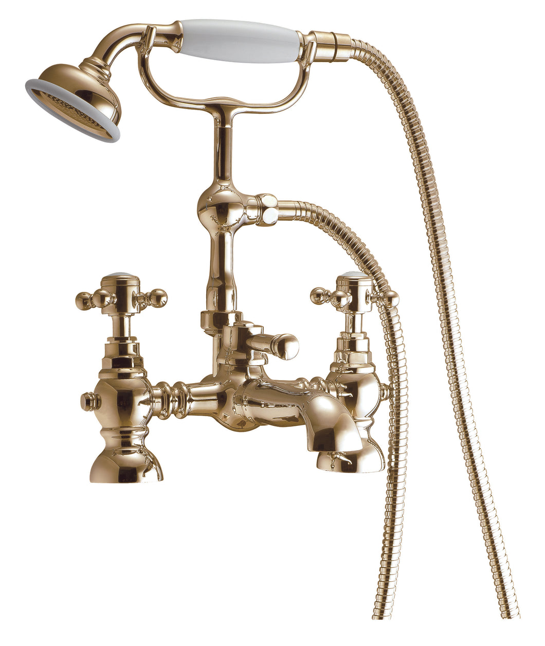 Victorian Bath Shower Mixer Taps  - Brushed Brass
