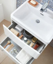 Load image into Gallery viewer, Scudo Bella 500 Handless Floor Cabinet with Basin. 2 Drawer Soft Close - White Gloss

