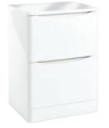 Bella 500 Floor Cabinet with Counter Top & Gloss Bowl. 2 Drawer - 4 Colour Options