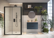 Load image into Gallery viewer, Scudo 1200mm Black Bathroom Sliding Shower Door 6mm - Optional Side Panel
