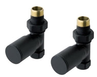Vares-A Modern Straight Radiator Valves (Pair) - Black