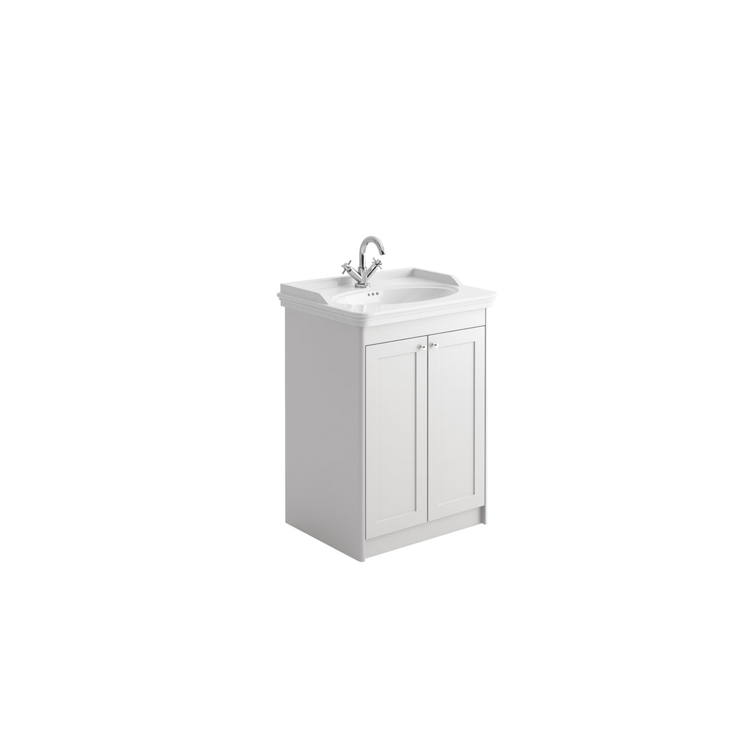 Freshwater - Classica Traditional 650mm Vanity Unit with Ceramic Basin - White