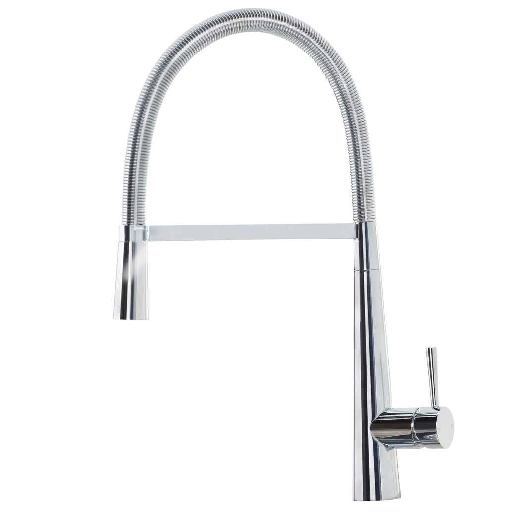 Vares-A 'Candii' Nickel Single Lever Flexi Swan Neck Monobloc Kitchen Sink Taps