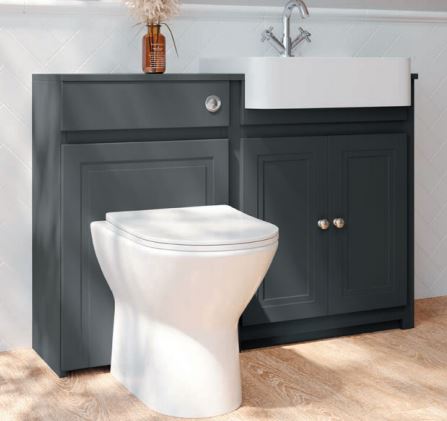 Freshwater - Classica Charcoal Grey - Complete Bathroom Furniture Set - Free Delivery 'L' Postcodes