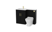 Load image into Gallery viewer, Corsica 1100mm L Shape Combination Furniture/Basin Complete Set Bathroom Unit &amp; Basin - Matt Black (Left or Right Handed)
