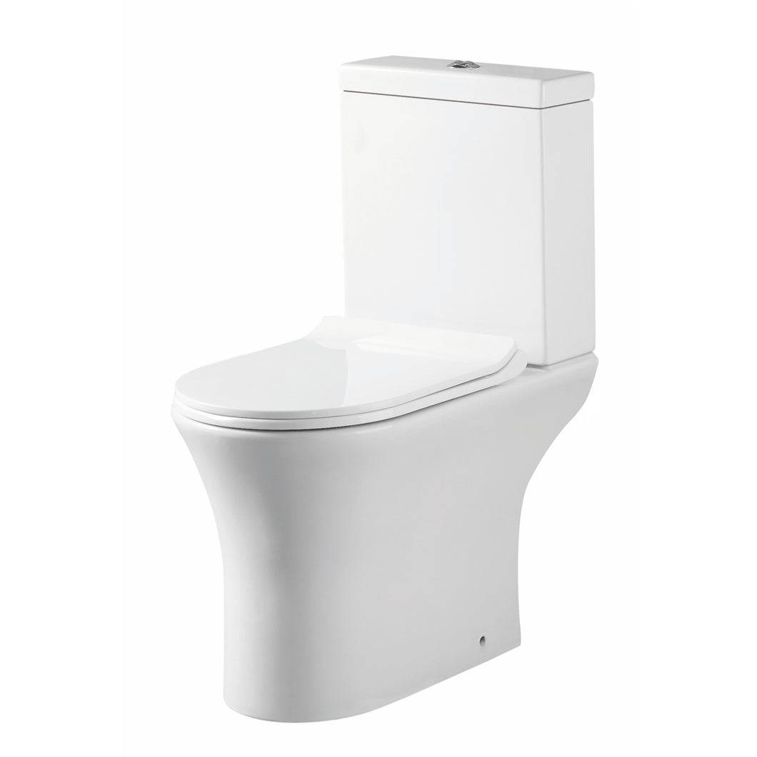 Deia Close Couple Rimless Toilet with Soft Close Slim Seat - Open Back