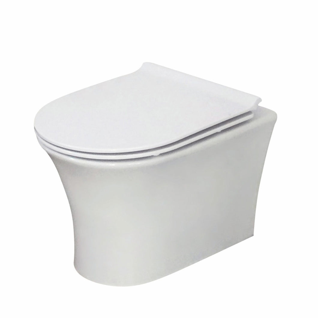 Deia Rimless Wall hung Pan with Soft Close Seat - Requires Frame & Cistern for Wall Hung Toilets