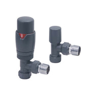 Designer TRV Angled Valves (Pair) - Anthracite