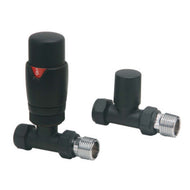 Designer TRV Straight Valves (Pair) - Black