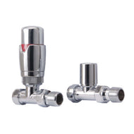 Designer TRV Straight Valves (Pair) - Chrome