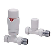 Designer TRV Straight Valves (Pair) - White