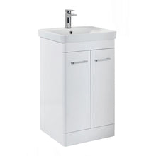 Load image into Gallery viewer, Eve 60cm Bathroom Vanity Floor Unit Cabinet with Basin with Chrome Tap - Gloss White - 600mm
