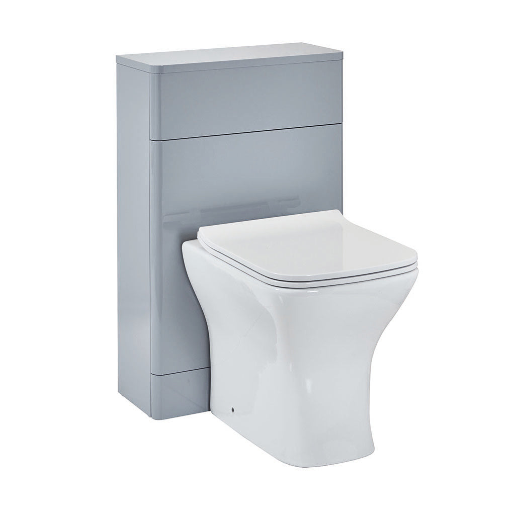 Eve 50cm Bathroom - WC Toilet Cabinet Unit - Gloss Light Grey - 500mm