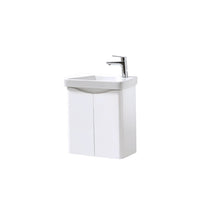 Load image into Gallery viewer, Vares-A Tenby 500 x 290mm Shallow Cloakroom Wall Hung Vanity Unit with Basin  -  Silk White
