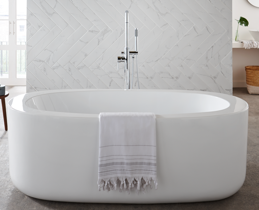 Vares-A -  San Lorenzo 1700 x 800mm Round Freestanding Bath - Gloss White                (Not Trojan)
