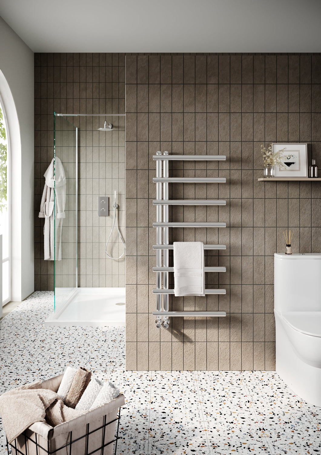 Vares-A - Arlo Designer Chrome Bathroom Towel Warmers - 850 X 500mm 904BTU