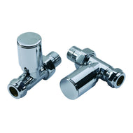 Vares-A Modern Straight Radiator Valves (Pair) - Chrome