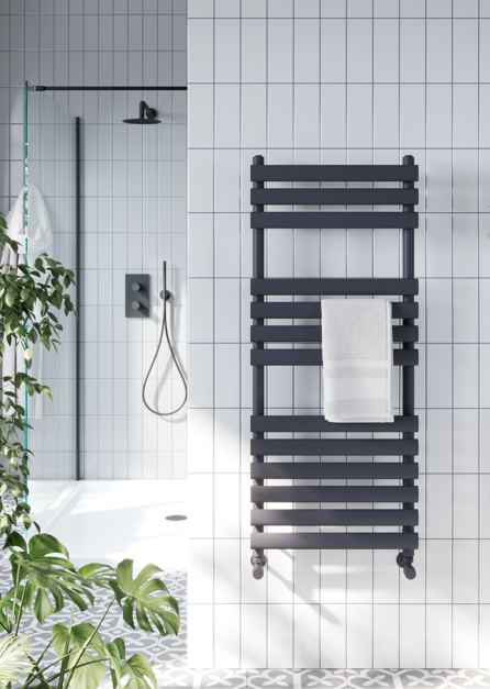 Vares-A Vigor Designer Black Bathroom Towel Warmers- 1200 x 450mm 2294BTU